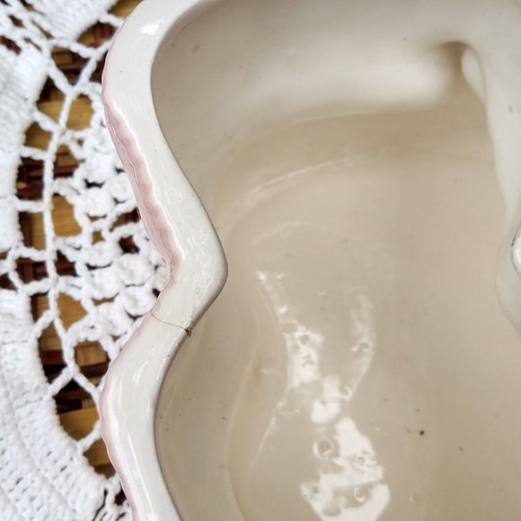 Accents Vintage Ceramic Baby Planter Baby Booties Pink And Yellow